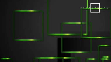 Vektör Modern Soyut Kareler Arka Planlar . siyah ve yeşil metal renk degradesi ile. eps 10 şablonu