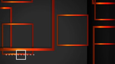 Vektör Modern Soyut Kareler Arka Planlar . siyah turuncu degrade ile. eps 10 şablonu