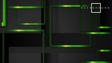 Vektör Modern Soyut Kareler Arka Planlar . siyah ve yeşil metal renk degradesi ile. eps 10 şablonu