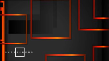 Vektör Modern Soyut Kareler Arka Planlar . siyah turuncu degrade ile. eps 10 şablonu