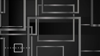 Vektör Modern Soyut Kareler Arka Planlar . siyah ve gri metal renk degradesi ile. eps 10 şablonu
