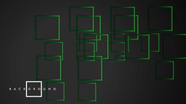 Vektör Modern Soyut Kareler Arka Planlar . siyah yeşil degrade ile. eps 10 şablonu