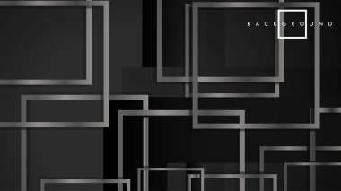 Vektör Modern Soyut Kareler Arka Planlar . siyah ve gri metal renk degradesi ile. eps 10 şablonu