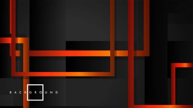 Vektör Modern Soyut Kareler Arka Planlar . siyah turuncu degrade ile. eps 10 şablonu