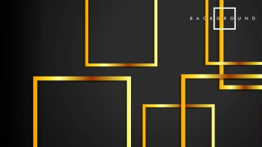 Vektör Modern Soyut Kareler Arka Planlar . siyah ve altın renk degradesi ile. eps 10 şablonu