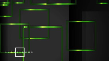 Vektör Modern Soyut Kareler Arka Planlar . siyah ve yeşil metal renk degradesi ile. eps 10 şablonu