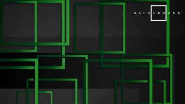 Vektör Modern Soyut Kareler Arka Planlar . siyah yeşil degrade ile. eps 10 şablonu