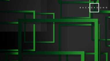 Vektör Modern Soyut Kareler Arka Planlar . siyah yeşil degrade ile. eps 10 şablonu