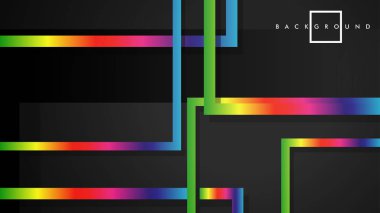 Vektör Modern Soyut Kareler Arka Planlar . siyah ve gökkuşağı renk degradesi ile. eps 10 şablonu