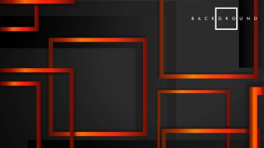 Vektör Modern Soyut Kareler Arka Planlar . siyah turuncu degrade ile. eps 10 şablonu