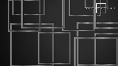 Vektör Modern Soyut Kareler Arka Planlar . siyah ve gri metal renk degradesi ile. eps 10 şablonu