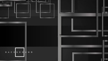 Vektör Modern Soyut Kareler Arka Planlar . siyah ve gri metal renk degradesi ile. eps 10 şablonu