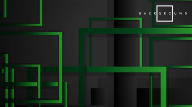 Vektör Modern Soyut Kareler Arka Planlar . siyah yeşil degrade ile. eps 10 şablonu