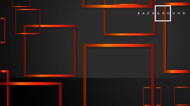 Vektör Modern Soyut Kareler Arka Planlar . siyah turuncu degrade ile. eps 10 şablonu