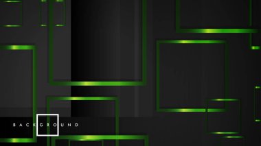 Vektör Modern Soyut Kareler Arka Planlar . siyah ve yeşil metal renk degradesi ile. eps 10 şablonu
