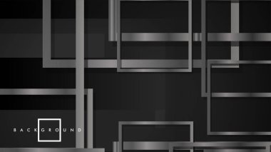 Vektör Modern Soyut Kareler Arka Planlar . siyah ve gri metal renk degradesi ile. eps 10 şablonu