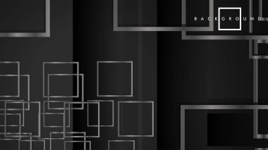 Vektör Modern Soyut Kareler Arka Planlar . siyah ve gri metal renk degradesi ile. eps 10 şablonu