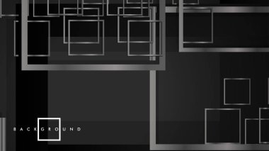 Vektör Modern Soyut Kareler Arka Planlar . siyah ve gri metal renk degradesi ile. eps 10 şablonu