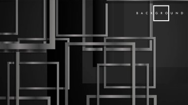 Vektör Modern Soyut Kareler Arka Planlar . siyah ve gri metal renk degradesi ile. eps 10 şablonu