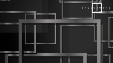 Vektör Modern Soyut Kareler Arka Planlar . siyah ve gri metal renk degradesi ile. eps 10 şablonu