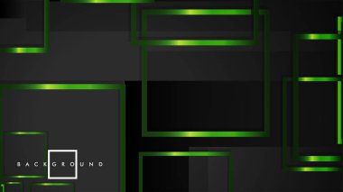 Vektör Modern Soyut Kareler Arka Planlar . siyah ve yeşil metal renk degradesi ile. eps 10 şablonu