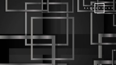 Vektör Modern Soyut Kareler Arka Planlar . siyah ve gri metal renk degradesi ile. eps 10 şablonu