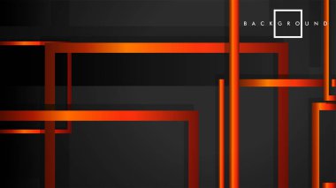 Vektör Modern Soyut Kareler Arka Planlar . siyah turuncu degrade ile. eps 10 şablonu