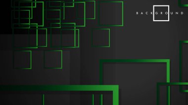 Vektör Modern Soyut Kareler Arka Planlar . siyah yeşil degrade ile. eps 10 şablonu