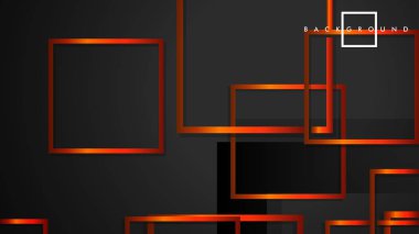 Vektör Modern Soyut Kareler Arka Planlar . siyah turuncu degrade ile. eps 10 şablonu