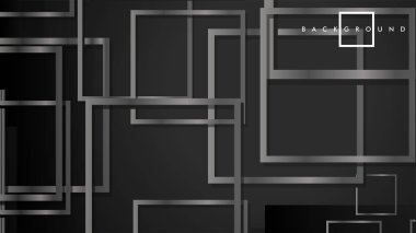 Vektör Modern Soyut Kareler Arka Planlar . siyah ve gri metal renk degradesi ile. eps 10 şablonu