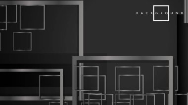 Vektör Modern Soyut Kareler Arka Planlar . siyah ve gri metal renk degradesi ile. eps 10 şablonu