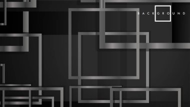 Vektör Modern Soyut Kareler Arka Planlar . siyah ve gri metal renk degradesi ile. eps 10 şablonu