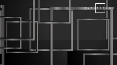 Vektör Modern Soyut Kareler Arka Planlar . siyah ve gri metal renk degradesi ile. eps 10 şablonu