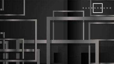 Vektör Modern Soyut Kareler Arka Planlar . siyah ve gri metal renk degradesi ile. eps 10 şablonu