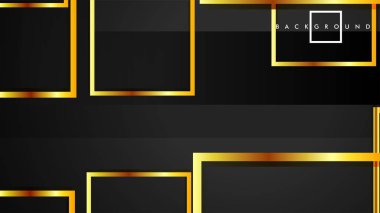 Vektör Modern Soyut Kareler Arka Planlar . siyah ve altın renk degradesi ile. eps 10 şablonu