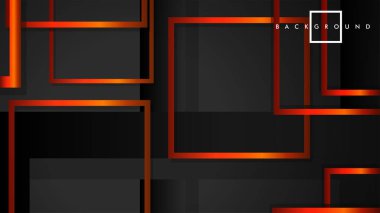 Vektör Modern Soyut Kareler Arka Planlar . siyah turuncu degrade ile. eps 10 şablonu