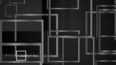 Vektör Modern Soyut Kareler Arka Planlar . siyah ve gri metal renk degradesi ile. eps 10 şablonu