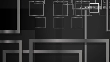 Vektör Modern Soyut Kareler Arka Planlar . siyah ve gri metal renk degradesi ile. eps 10 şablonu