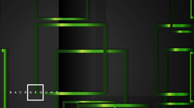 Vektör Modern Soyut Kareler Arka Planlar . siyah ve yeşil metal renk degradesi ile. eps 10 şablonu