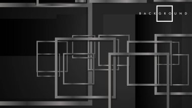 Vektör Modern Soyut Kareler Arka Planlar . siyah ve gri metal renk degradesi ile. eps 10 şablonu