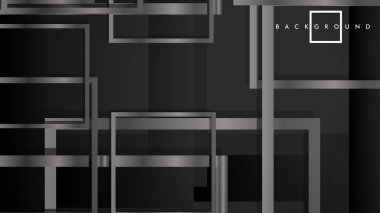 Vektör Modern Soyut Kareler Arka Planlar . siyah ve gri metal renk degradesi ile. eps 10 şablonu