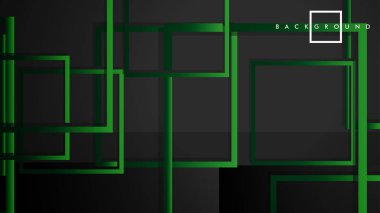Vektör Modern Soyut Kareler Arka Planlar . siyah yeşil degrade ile. eps 10 şablonu