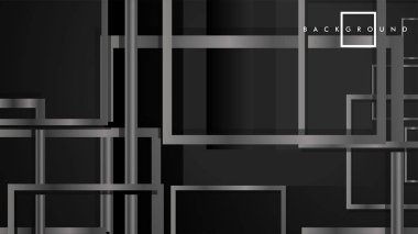 Vektör Modern Soyut Kareler Arka Planlar . siyah ve gri metal renk degradesi ile. eps 10 şablonu