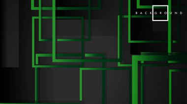 Vektör Modern Soyut Kareler Arka Planlar . siyah yeşil degrade ile. eps 10 şablonu