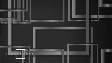 Vektör Modern Soyut Kareler Arka Planlar . siyah ve gri metal renk degradesi ile. eps 10 şablonu