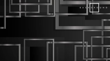 Vektör Modern Soyut Kareler Arka Planlar . siyah ve gri metal renk degradesi ile. eps 10 şablonu