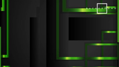 Vektör Modern Soyut Kareler Arka Planlar . siyah ve yeşil metal renk degradesi ile. eps 10 şablonu