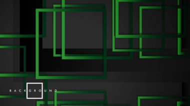 Vektör Modern Soyut Kareler Arka Planlar . siyah yeşil degrade ile. eps 10 şablonu
