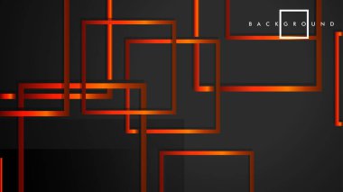 Vektör Modern Soyut Kareler Arka Planlar . siyah turuncu degrade ile. eps 10 şablonu