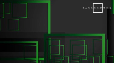 Vektör Modern Soyut Kareler Arka Planlar . siyah yeşil degrade ile. eps 10 şablonu